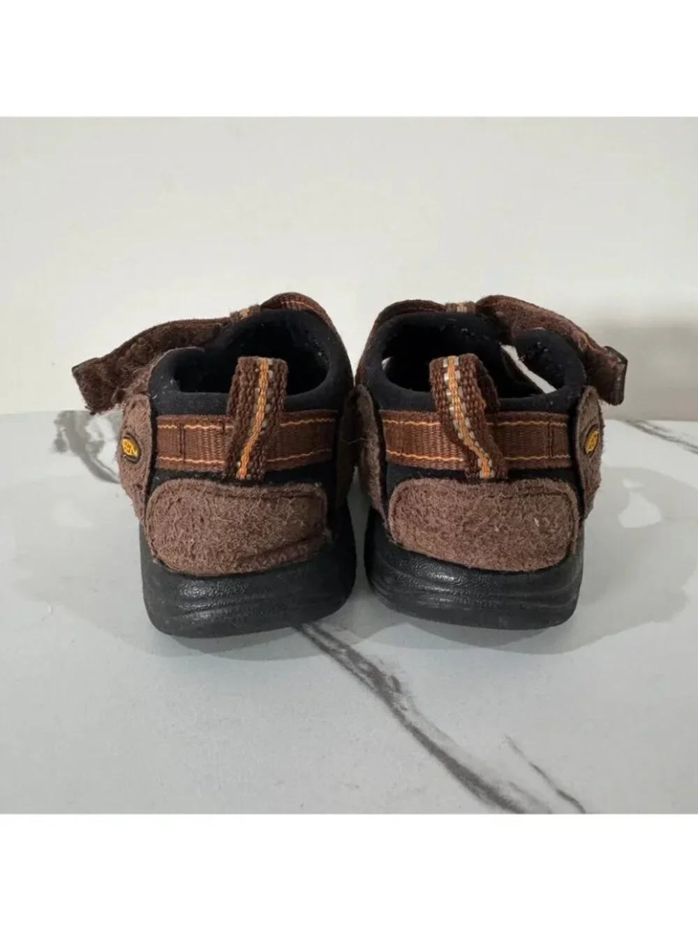Keen Dark Brown Open Side Fabric Sandals 6